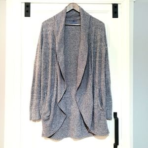 Barefoot Dreams Circle Cardigan Sweater Womens M Heather Grey Open Front